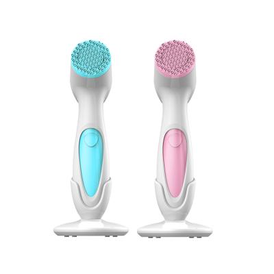 China Face Pore Deep Cleanser Sweep 2 in 1 Electric Face Brush Face Massager Cleansing Best Selling Facial Cleansing Brush with Silicone Head for sale