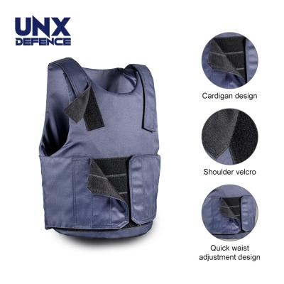 China Security Custom Logo Uhmwpe Ud / Aramid Material Blue Ud / Brown Full Body Armor Bulletproof Vest Invisible for sale