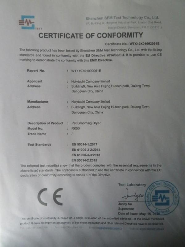 CE - Dongguan Holytachi Industrial Design Co., Ltd.