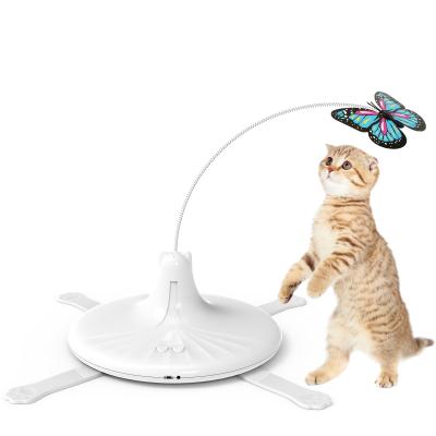 China Butterfly 2020 ODM Sustainable Funny Electronic Automatic Cat Toy Small Plastic Interactive Animal Cat Toy for sale