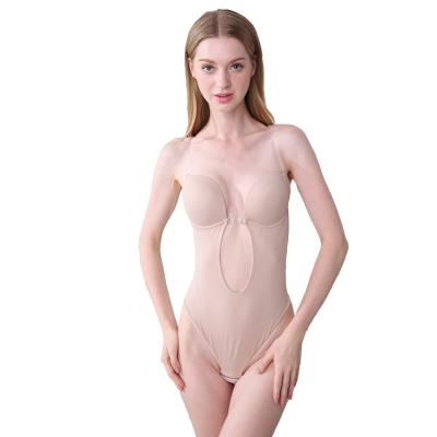 China Hot Selling Women's Backless Lingerie Spandex/Polyester Sexy Tight Beauty Bra Hot Invisible Sexy Underwear Wedding Dress Party Jumpsuit for sale