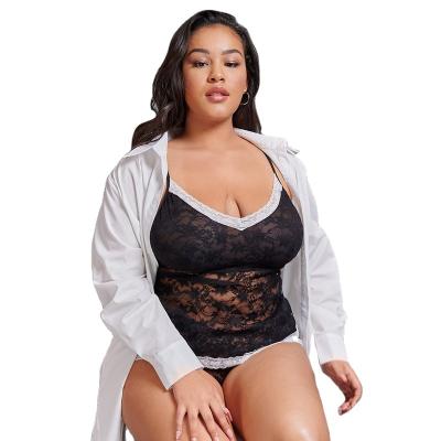 China 2022 New Design POLYESTER/NYLON Sexy Women Lace Up Lady Adult Holiday Lingerie Brief Nightgowns Set Two Piece Mesh Temptation Perspective Vest And for sale