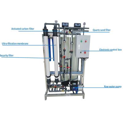 China Hotels 1000 Liters / Hour Membrane Ultra Filtration Filter Water Purification Equipment UF System for sale