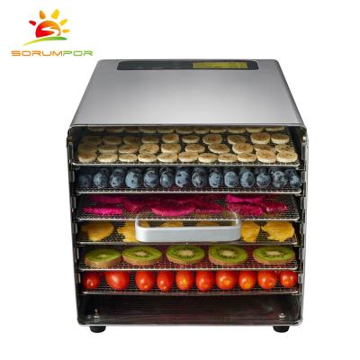 China Stainless steel industrial glass door food dehydrator drying with 6 trays with CE for sale