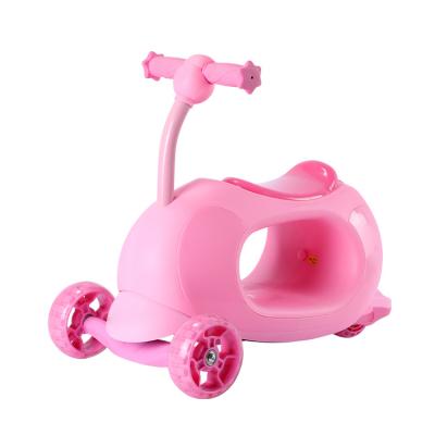 China Factory direct sales plastic 4 in 1child push cart three wheel scooter with seat for sale