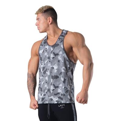 China Custom Camouflage Anti-Shrink Tank Top Fitness Sportswear Home Workout Singlet Mens Sleeveless Smooth for sale