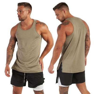 China QUICK DRY Mens Gym Training Vest Cotton Tank Top Comfortable Smooth Bodybuild For Men for sale