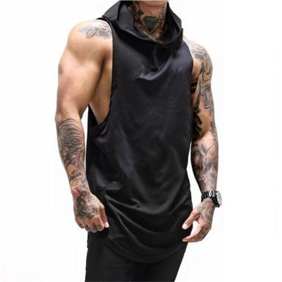 China Anti-Wrinkle Wholesale Customized Fitness Solid Comfortable Men's Workout Gym Cotton Sleeveless Hoodies for sale