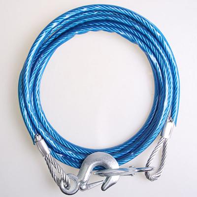 China Heavy Duty Wire 2T 3T 5T ​​7T Tow Rope 4m* (6-12)mm Steel Boat Truck Car Emergency Tool Steel for sale