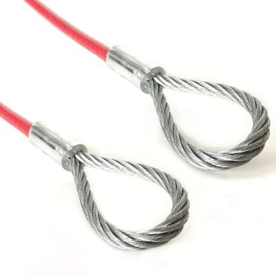 China Safety Steel Wire Rope Sling Cable With Stamped End Terminals Eye Loop Cable Assembly For Lifting Flat for sale