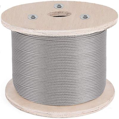 China 7x7 Construction Solutions 1/16inch Stainless Steel Cable Semi-Flexible T304 Marine Grade 500-Foot Reel for sale