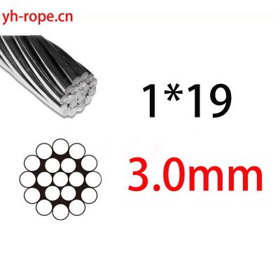 China 1x19 Rope Manufacturer Galvanized Steel Wire Rope 1*19 Galvanized Construction Steel Wire 1*19-3.0mm for sale