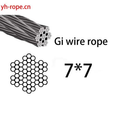 China Rope 7*7 Manufacturer Galvanized Steel Wire Rope 7x7 Galvanized steel wire 1/8