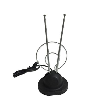 China SUS/PP Double Loop Indoor VHF/UHF/HDTV/FM Antenna High Quality Wholesale Rabbit TV Antenna for sale