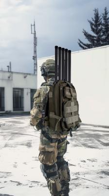 China UAV FPV Portable RF Jammer Anti Drone Backpacks Defence System 433mHz for sale