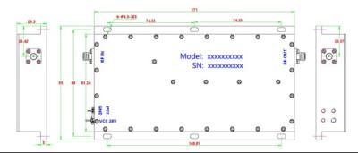 China Navigation PA RF Amplifier Module NXPA7.7-8.5GHz-50W for sale