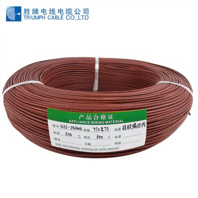 China H05SJ-K 25mm2 Home Appliance Silicone Rubber Cable Braided Silicone Fiberglass Electronic Wire for sale