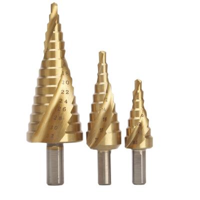 China Hot sale iron and aluminum plate titanium coated HSS step drill for metal plate for sale