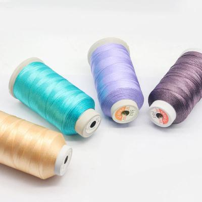 China Fast smooth waxed high tenacity color polyester embroidery thread 120d/2 sewing thread computer embroidery machine use for sale