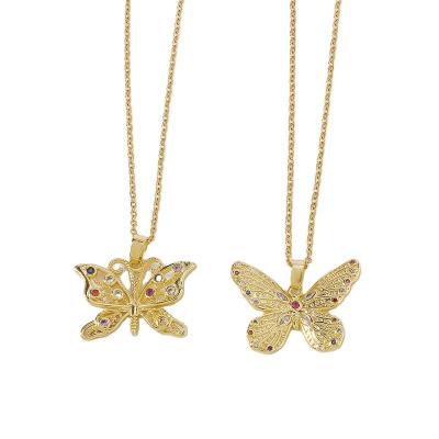 China Fashion Hot Sale New Simple Hollow 925 Silver Butterfly Necklace For Girls Pendants for sale