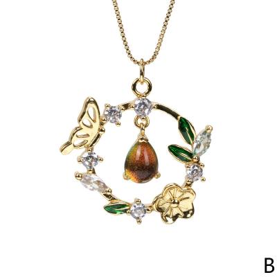 China New Hot Selling 925 Women's Gemstone Natural Water Drop Charm Pendant Necklace for sale