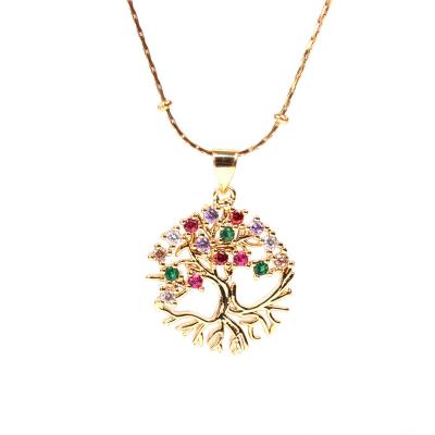 China New hot saletree fashion high quality real life multicolor diamond necklace for sale