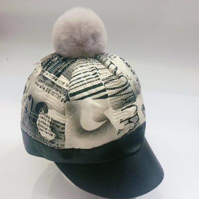 China Hot and soft factory china custom cap baby children winter warm hats fur thickening leather ball cap for sale