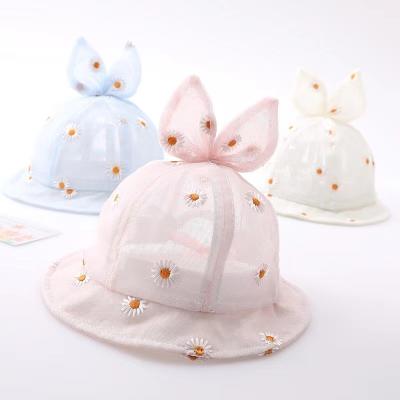 China Cozy Kids Eco-Friendly Little Daisy Cute Big Brimmed Sun Hat Autumn Sunscreen Lace Wild Baby Girl Summer Hat Customizes for sale