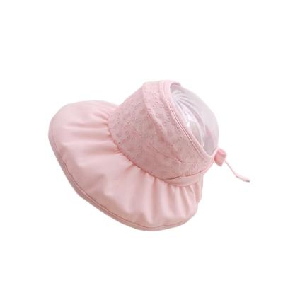 China SUN SHADE Semi Empty Casual 1-8 Years Old Child Baby Summer Sunscreen Princess Big Brim Lace Hat for sale