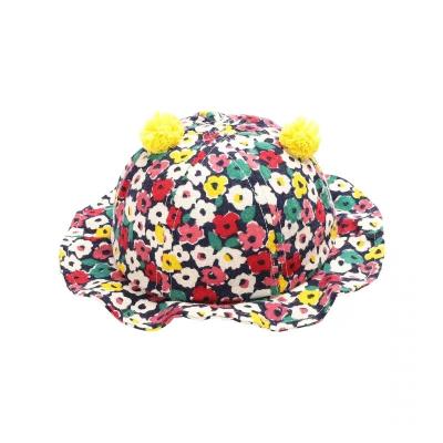 China Newborn Baby Bucket Hat Beanie Baby Fisherman Hat Baby Kids Cashmere Embroidery Casual Cute Floral Infant Kids Toddler Bucket Hat for sale