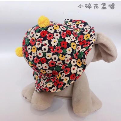 China Beautiful Newborn Street Style Ball Baby Hats Basin Hat Floral Darling Fisherman Hat Newborn China Factory for sale