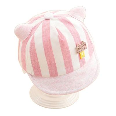 China 2022 Newborn Baby Boy Girl Embroidery Stripe Mesh Baby Hat Summer Sun Baseball Hat Eco-Friendly Comfortable Toddler Kids for sale