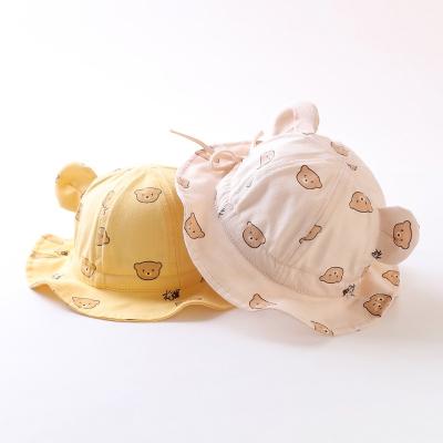 China Imitate 2022 Design Cute Baby Bear Hood Newborn Custom Animal Ear Cotton Baby Soft Baseball Hats for sale