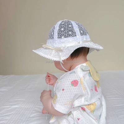 China Low Price Casual Custom Personalized Infant Hats Sun Protection Baby Hoods Bauze Basin Baby Hats for sale