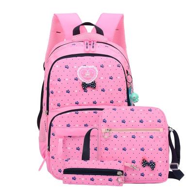 China Durable high quality backpack for girls 3 in 1 set school bag kids backpack with lunch bag and pencil bag for sale