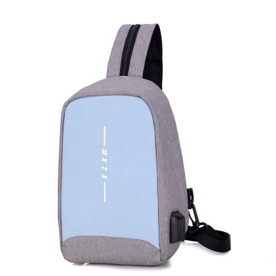 China New Fashion Durable Women Men Sport USB Charging Waterproof Shoulder Bag Package Cross - Body Sling Chest Bag for sale