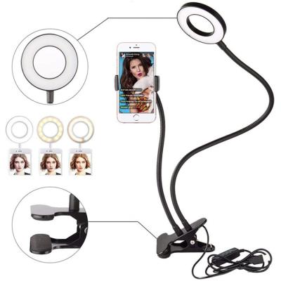 China Afstandsbediening 6500K 10cm Flexibele Selfie-Telefoon Ring Light Te koop