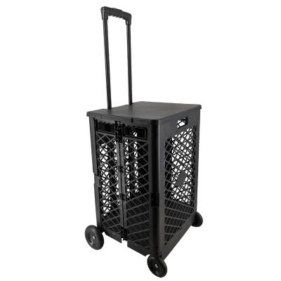 China Folding Factory Hot Selling Foldable Shopping Trolley With 4 Wheels Kitchen Cart High Quality Trolley Trolley for sale