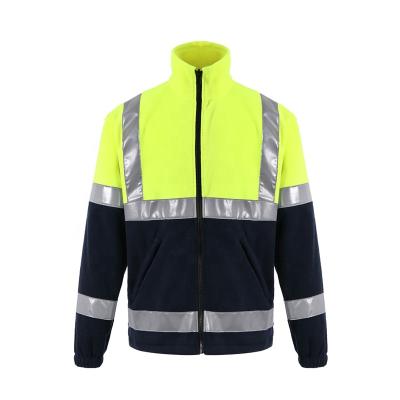 China Anti-pilling High Visibility Winter Fleece Safety Jacket Waterproof Customized Men for sale