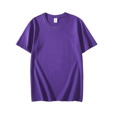 China wholesale Anti-Wrinkle Supply To Sample Mens Purple Heavy Cotton T-Shirt Anti-Shrink for sale