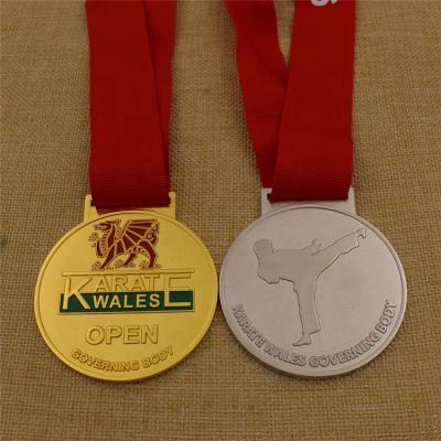 China Custom high quality gold silver bronze sport souvenir karate medals from Europe for sale