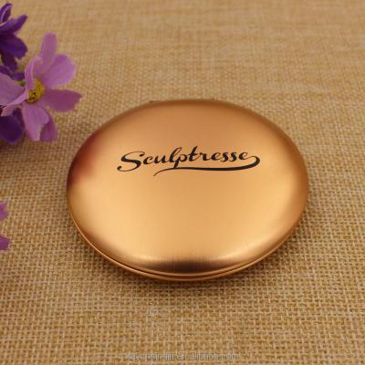 China Custom Round High Quality Gold Pocket Mirror Metal Mirror Cosmetic Makeup Mirror for sale