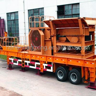 China Construction Diesel Engine Trailer Mounted Mobile Jaw Crusher Plant for sale