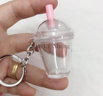 China Mini ice cube cup diy fill fruit snow key chain and globe ice cube key chain diy empty lid flat cup for sale