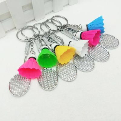 China Badminton Mini Badminton Key Chain Sporting Goods Badminton Racket Key Chain for sale