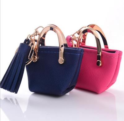 China Korea Leather Lovers Bucket Leather Mini Bucket Bag Key Chain Pendant Trinkets for sale