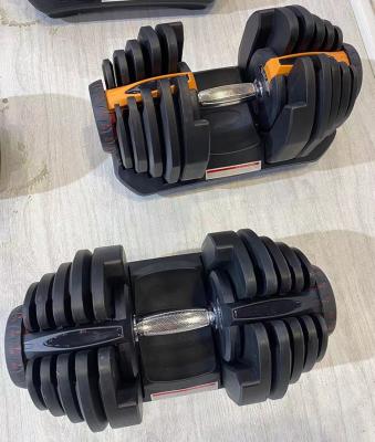 China Wemax Home Training Gym Free Adjustable Dumbbells Rubber Dumbbell 24KG Set Customized Free Weight Adjustable Dumbbells for sale