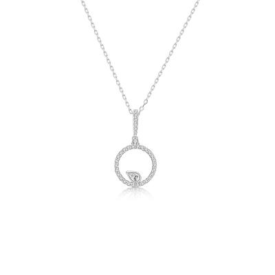 China New FASHIONABLE Pendants Elegant Circle Necklace Rose Gold S925 Silver Chain Necklace For Women Fine Jewelry for sale