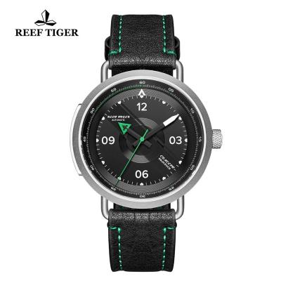 China Tiger New Design Simple Watch Men's Leather Strap Steel Waterproof Military Watches RGA9055 Automatic Watches Water Resistant Reef for sale