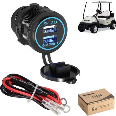 China High Quality Cyberpunk Dual 3.0 Quick Charge 12v Access Club Car Golf Cart Back Charger For Yamaha G19/G22 for sale